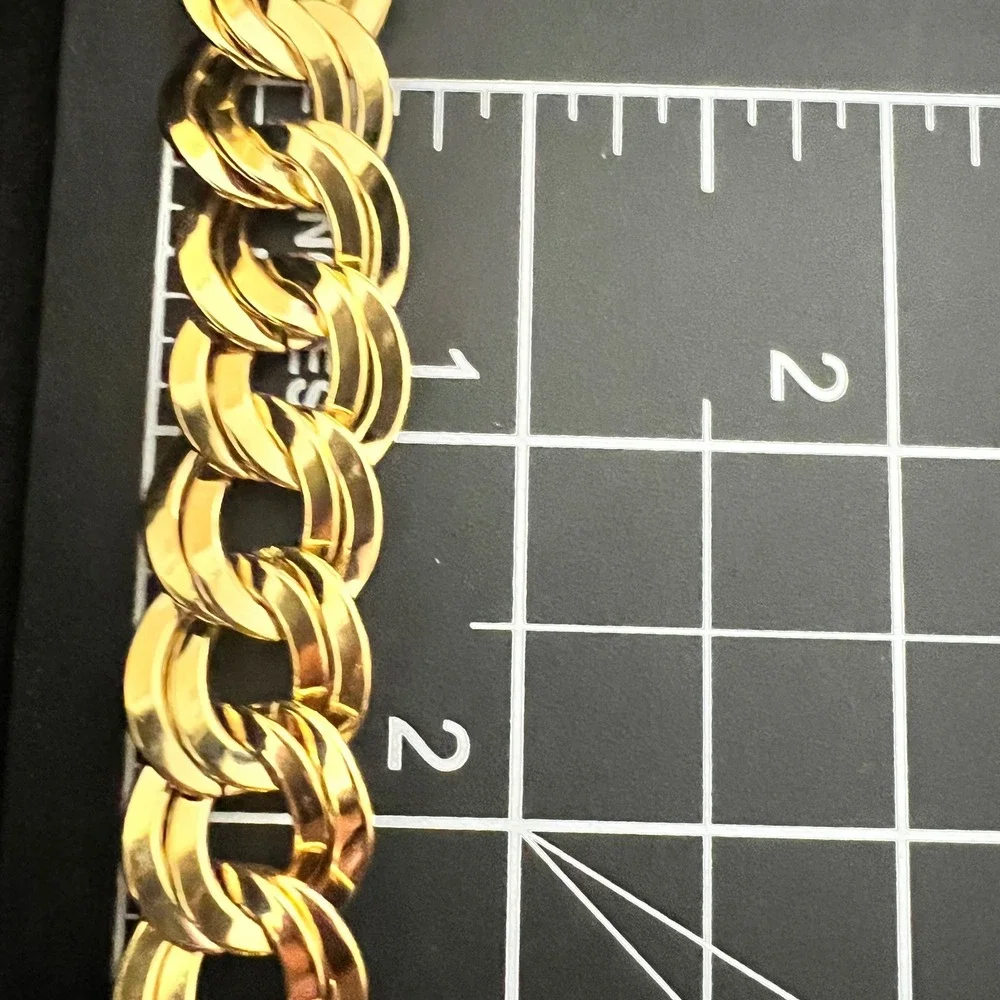 Monet Vintage Gold Tone Chunky Double Curb Link Chain Necklace 18-20